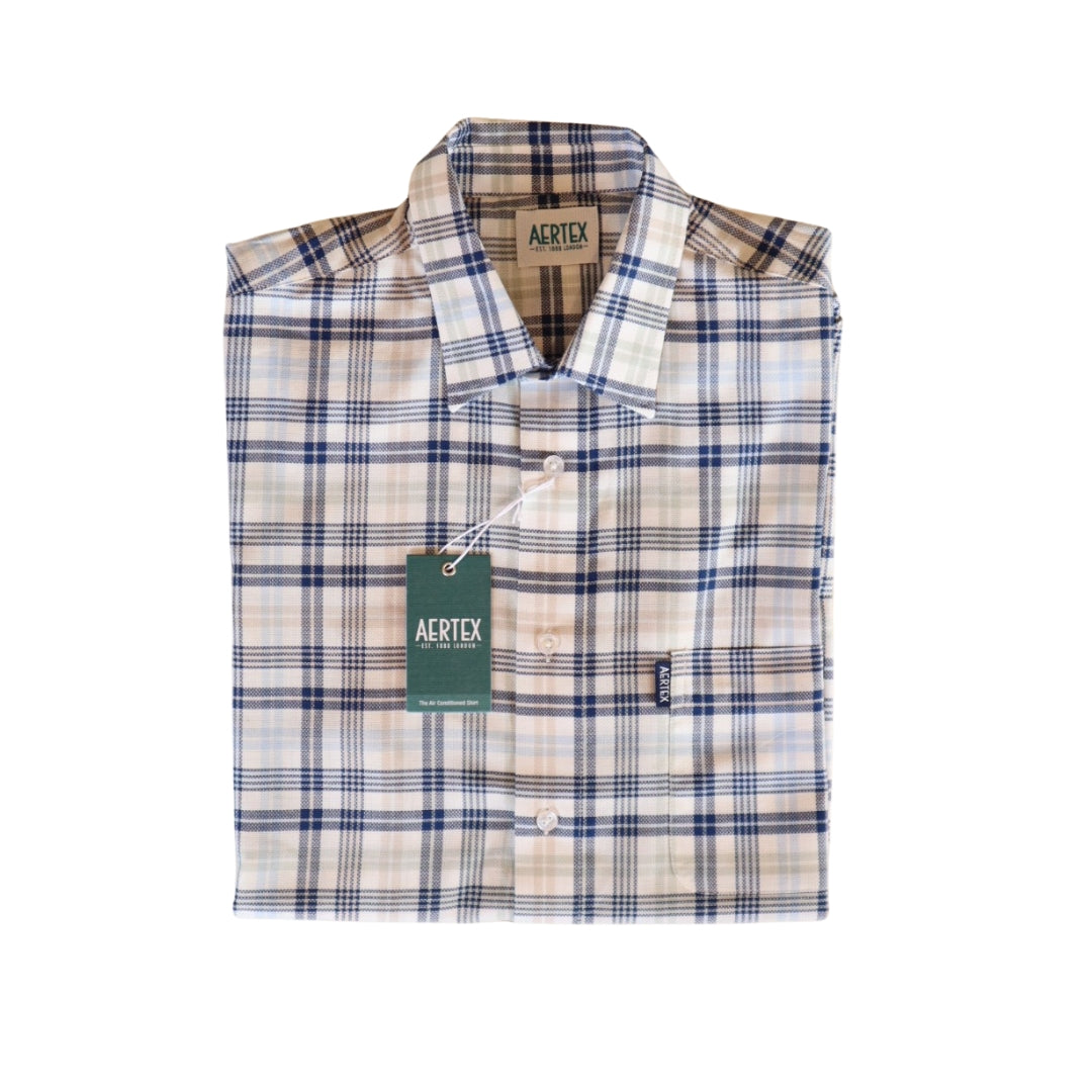 Aertex Somerset Short Sleeve Shirt Blue Shirt SS by Aertex | The Bloke Shop