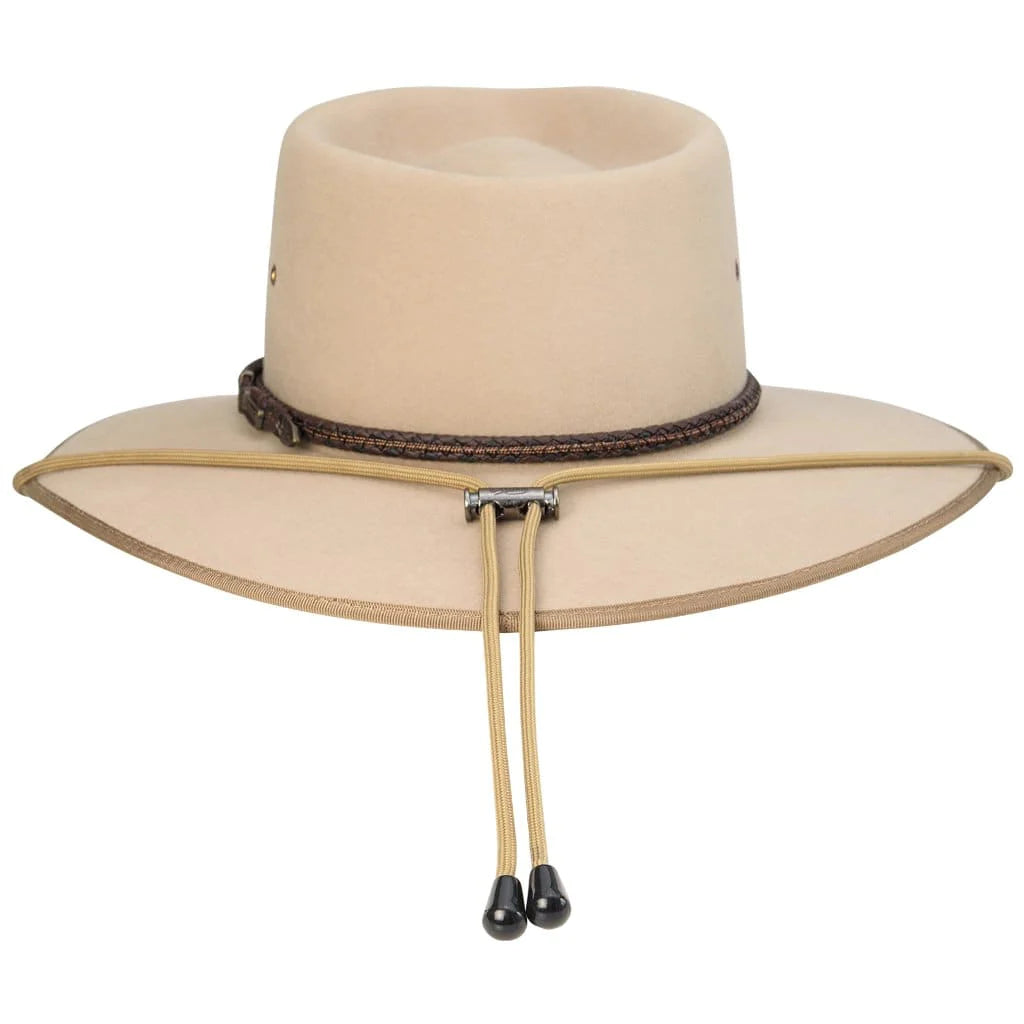 Akubra Adelaide Chin strap hat strap in tan