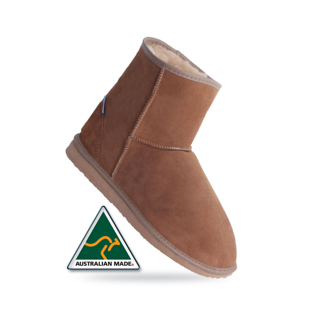 Australian made blue sheep ankle ugg boots in chestnut