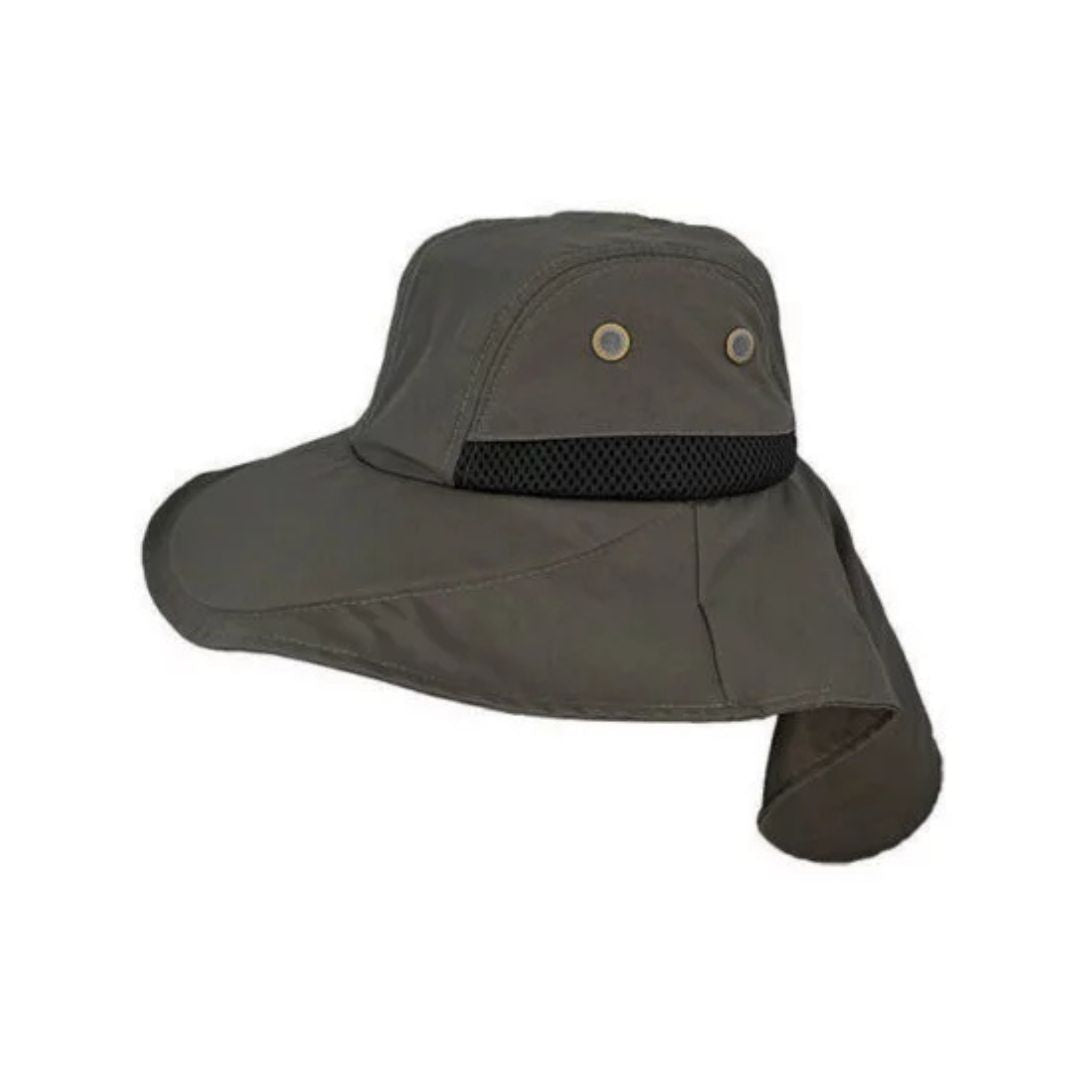 Avenel Dexter Hat with Neckflap L/XL Khaki Hat by Avenel Hats | The Bloke Shop