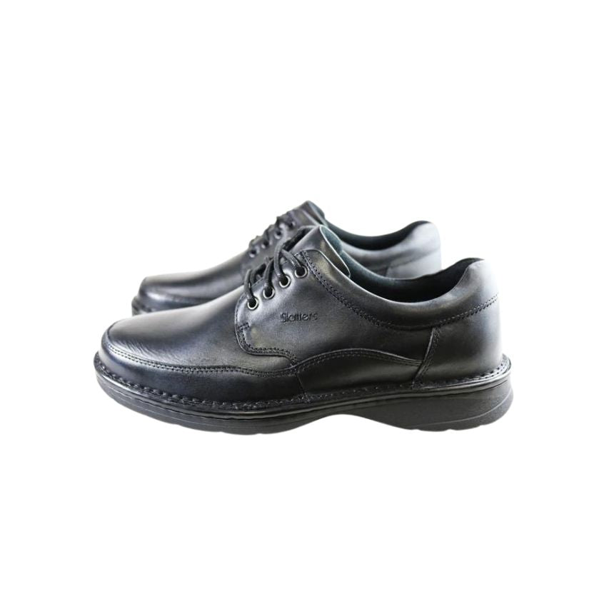 Award Lace-Up Comfort Walker - Black Mens Shoes by Slatters | The Bloke Shop