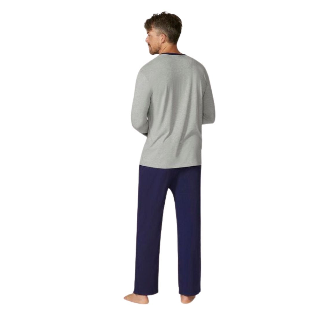 Bamboo Full Length Pyjamas Navy/Grey Mens Sleepwear by Contare | The Bloke Shop