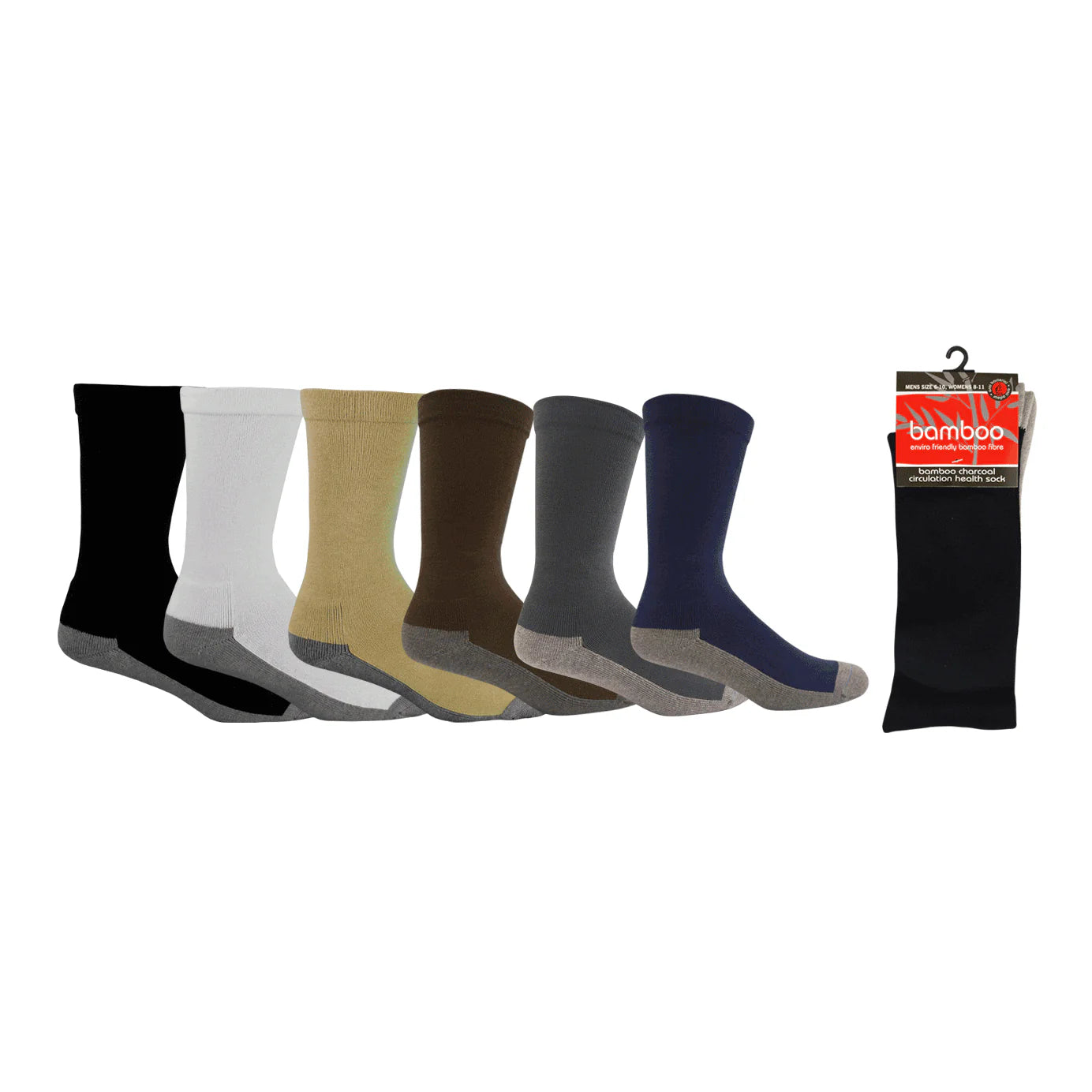 Bamboo Health Socks 10-14 Navy/Charcoal Menswear Mature Stock Service by Bamboo Textiles | The Bloke Shop