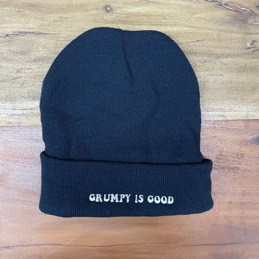 Grumpy is Good Beanie OS Navy Mens Hats, Scarves, Beanies by Acme | The Bloke Shop