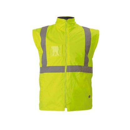Bisley 5 IN 1 Taped Hi-Vis Jacket Yellow/Navy Workwear by Bisley | The Bloke Shop