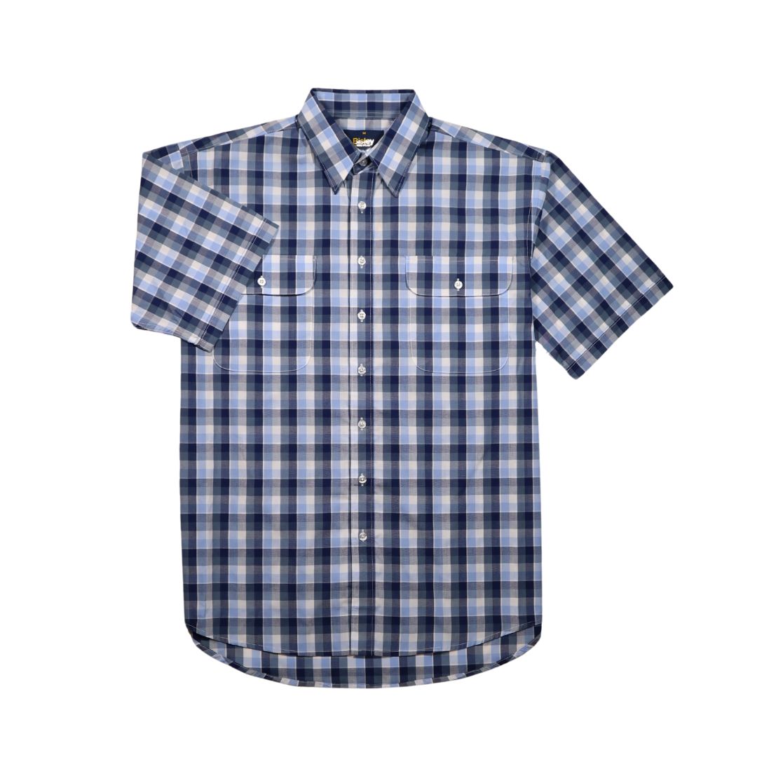 Bisley Shirts Summer Short Sleeve Casual 3XL Blue Mens Shirt by Bisley | The Bloke Shop