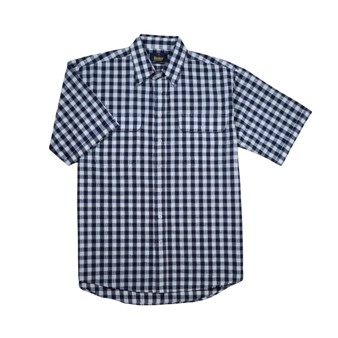 Bisley Shirts Summer Short Sleeve Casual 3XL Blue Mens Shirt by Bisley | The Bloke Shop