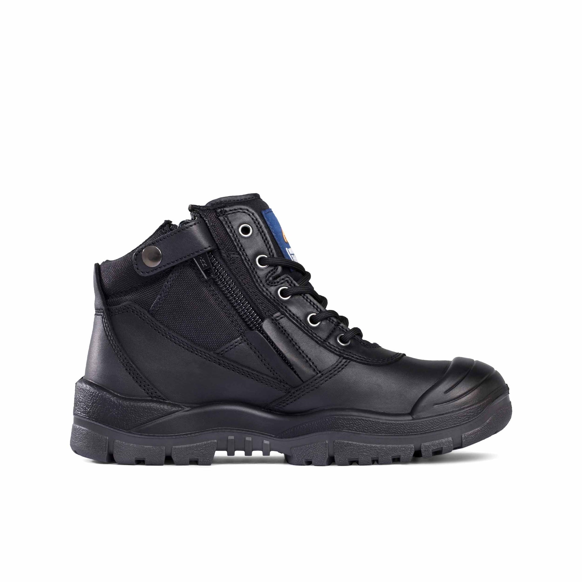 Black Zipsider Boot Scuff Cap Black Workboots by Mongrel Boots | The Bloke Shop