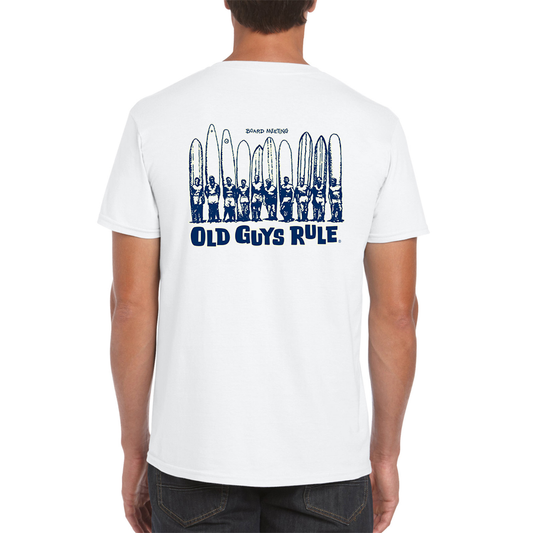 Old Guys Rule Surfer T Shirt in white