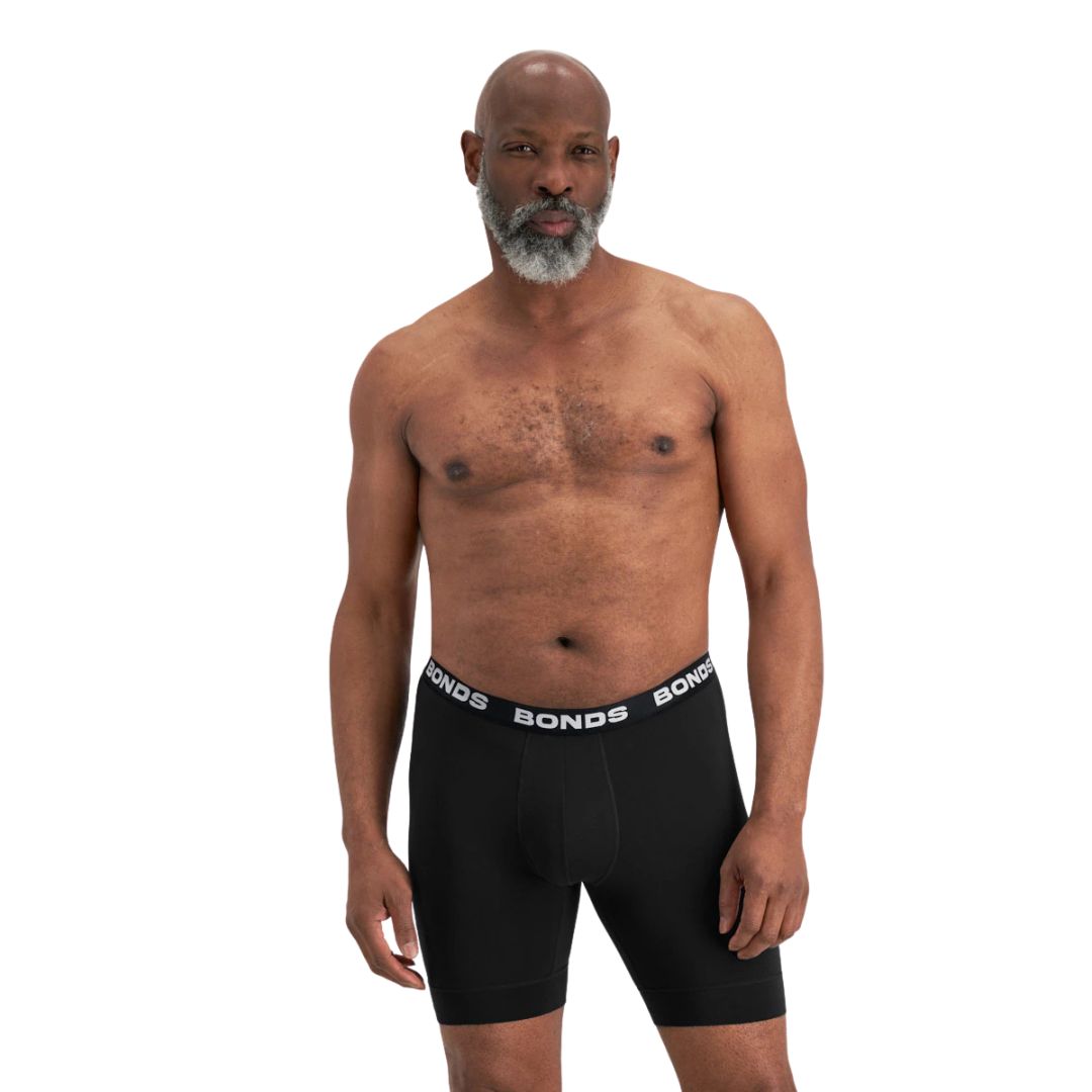 Bonds Total Package Long Trunk L Black Mens Underwear by Bonds | The Bloke Shop