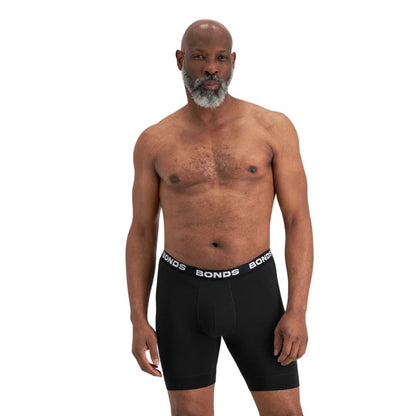 Bonds Total Package Long Trunk L Black Mens Underwear by Bonds | The Bloke Shop