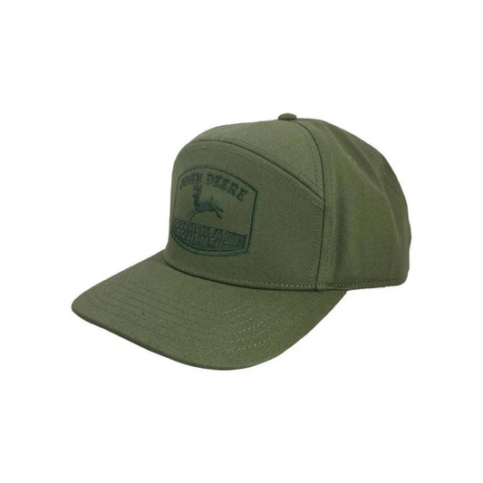 7 Panel Embroided Cap OS Olive Mens Hats by John Deere | The Bloke Shop