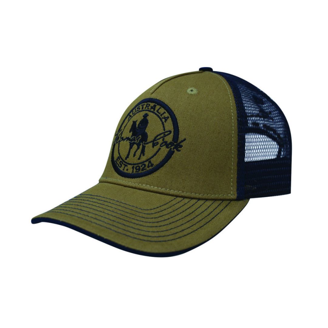 Cap Thomas Trucker OS Tan/Navy Mens Hats by Thomas Cook | The Bloke Shop