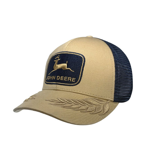 Cap Twill Mesh 3D OS Wheat/Navy Cap by John Deere | The Bloke Shop