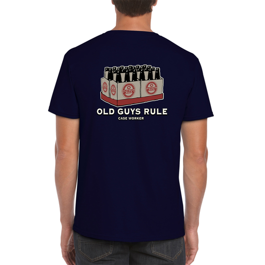 Case Worker Beer T Shirt Navy Mens Tshirt by Old Guys Rule OGR | The Bloke Shop