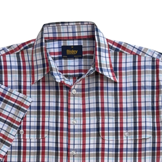 Causal Cotton Check Short Sleeve Shirt S26
