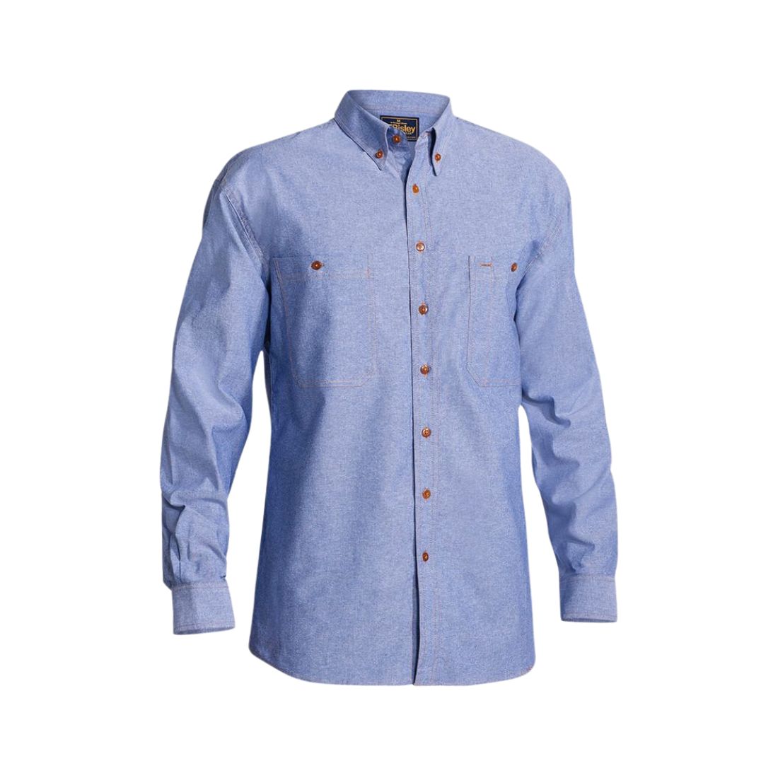 Chambray Shirt - Long Sleeve S Blue Workwear by Bisley | The Bloke Shop