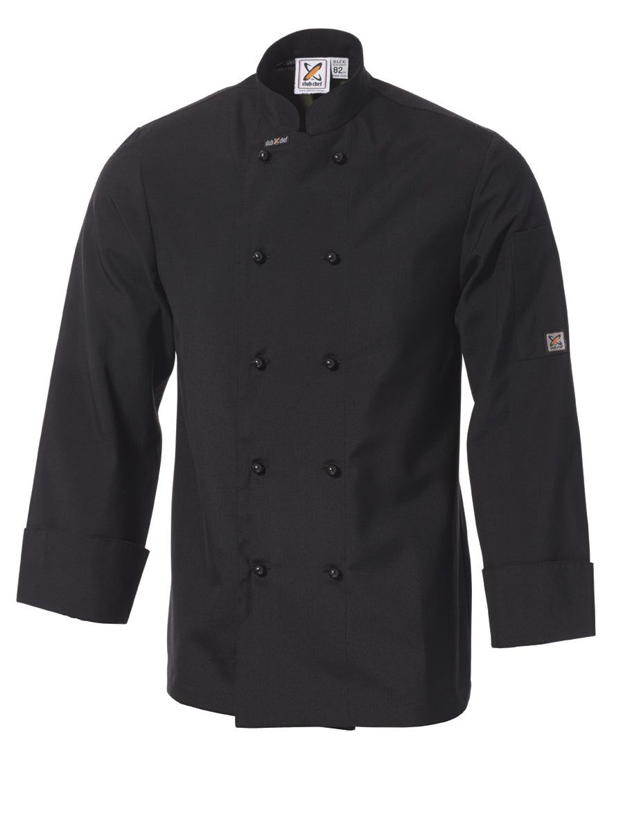 Chef Club Traditional Chef Jacket - Lightweight 82R Black Chefwear by Chef Club | The Bloke Shop