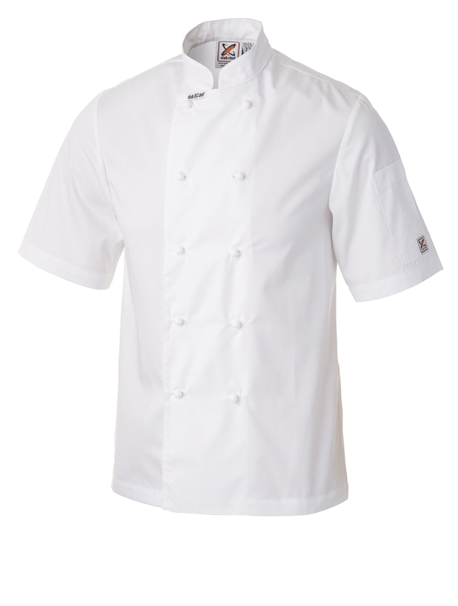 Chef Club Traditional Chef Jacket - Short Sleeve 82R White Chefwear by Chef Club | The Bloke Shop