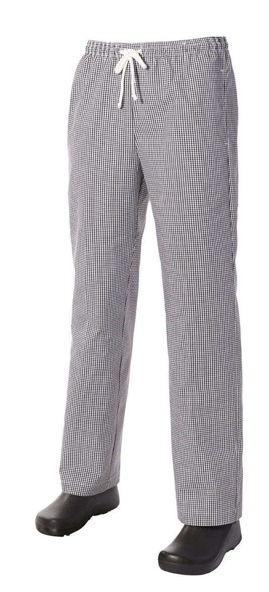 Chef Club Traditional Drawstring Trouser M Black/White Chefwear by Chef Club | The Bloke Shop