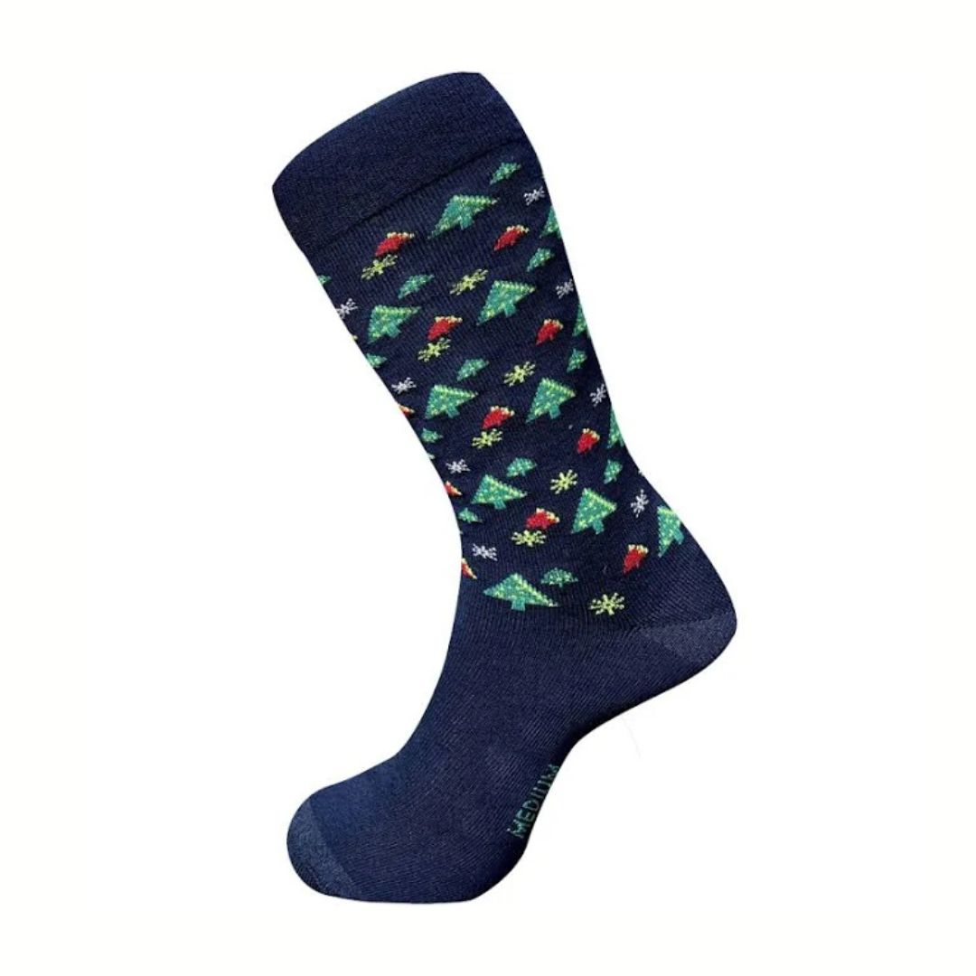 Christmas Patterned Health Sock by Humphrey Law L Navy Sock by Humphrey Law Socks | The Bloke Shop