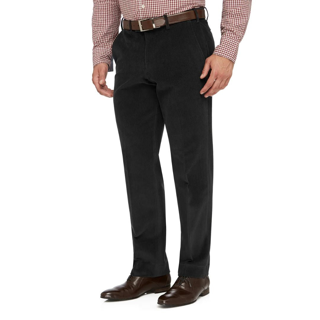 City Club Sutton Cords Trouser 102S Charcoal Mens Pants by City Club | The Bloke Shop