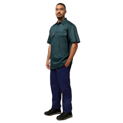 Closed Front Cotton Drill Work Shirt - Short Sleeve Workwear by Yakka Workwear | The Bloke Shop