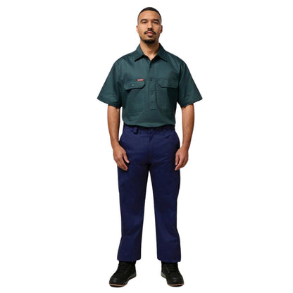Closed Front Cotton Drill Work Shirt - Short Sleeve Workwear by Yakka Workwear | The Bloke Shop