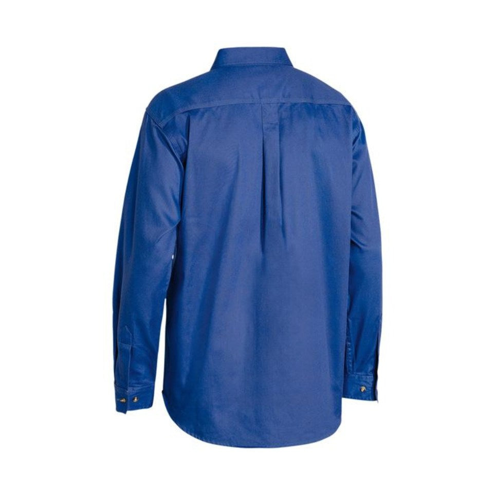 Closed Front Work Shirt - Long Sleeve Royal Blue Workwear by Bisley | The Bloke Shop