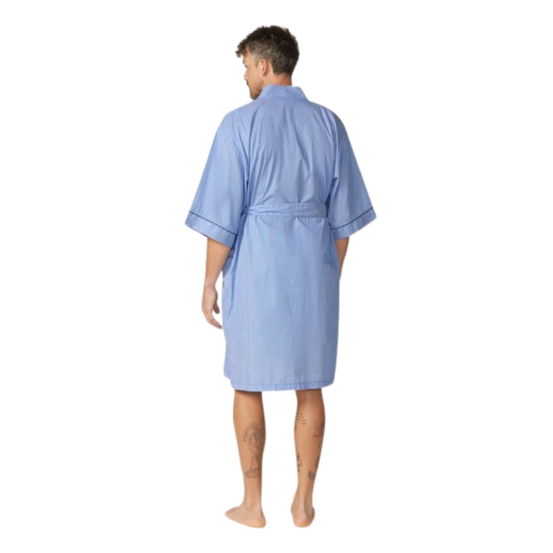 Contare Country Summer Dressing Gown Blue/White Sleepwear by Contare | The Bloke Shop