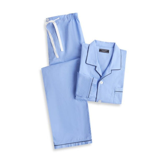 Contare Long Sleeve Country Classic PJs Dusk Blue Sleepwear by Contare | The Bloke Shop