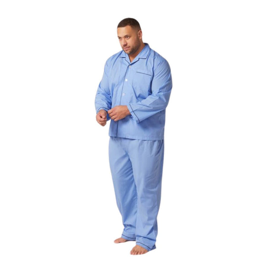 Contare Long Sleeve Country Classic PJs Dusk Blue Sleepwear by Contare | The Bloke Shop