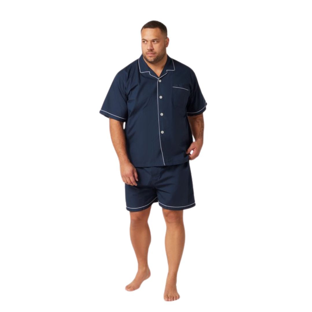 Contare Short Sleeve Country Classic PJs 3XL French Navy Sleepwear by Contare | The Bloke Shop