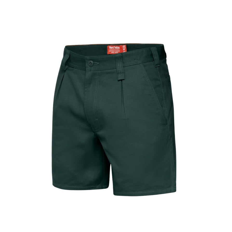 Cotton Drill Short With Belt Loops 102R Green Workwear by Yakka Workwear | The Bloke Shop