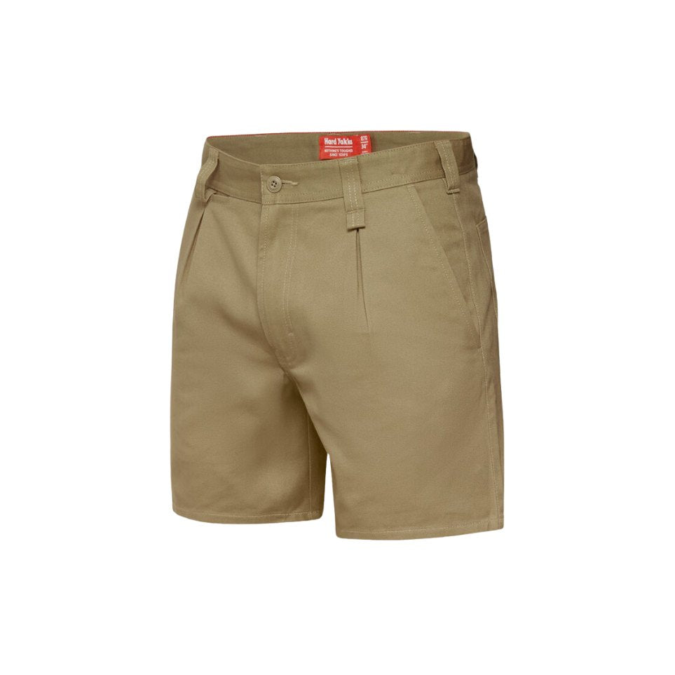 Cotton Drill Short With Belt Loops 102R Khaki Workwear by Yakka Workwear | The Bloke Shop