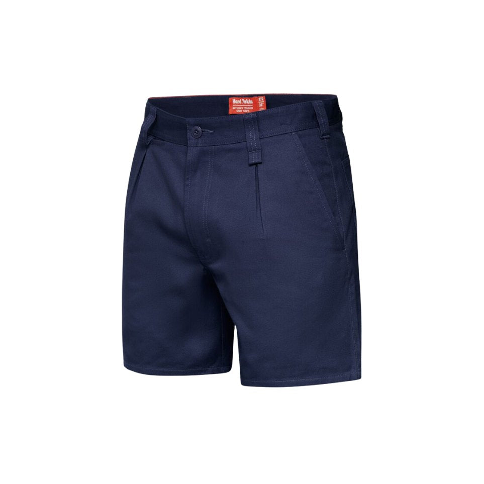 Cotton Drill Short With Belt Loops 102R Navy Workwear by Yakka Workwear | The Bloke Shop