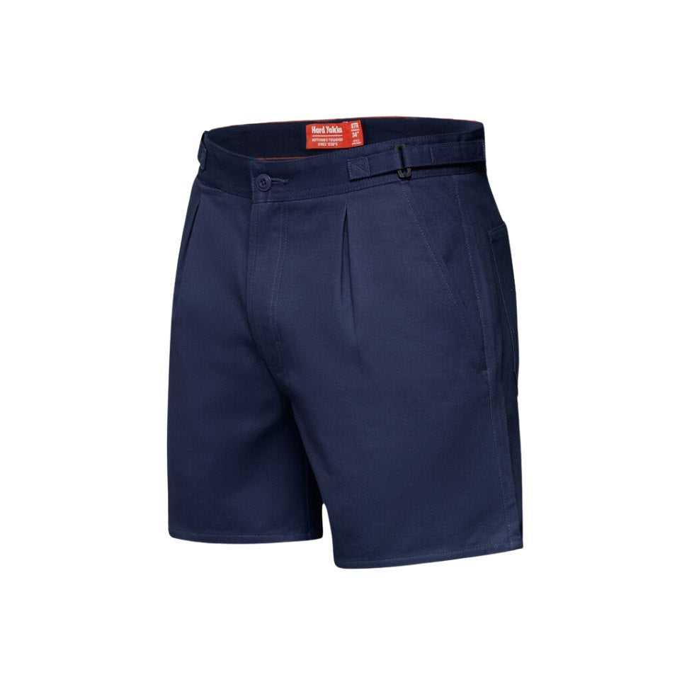 Cotton Drill Short With Side Tabs 102R Navy Workwear by Yakka Workwear | The Bloke Shop