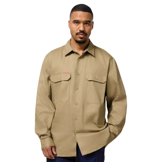 Cotton Drill Work Shirt - Long Sleeve