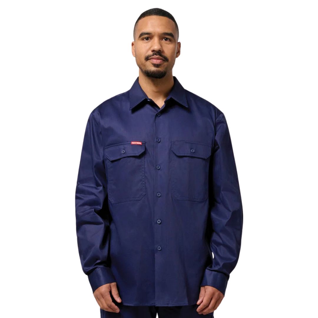 Cotton Drill Work Shirt - Long Sleeve