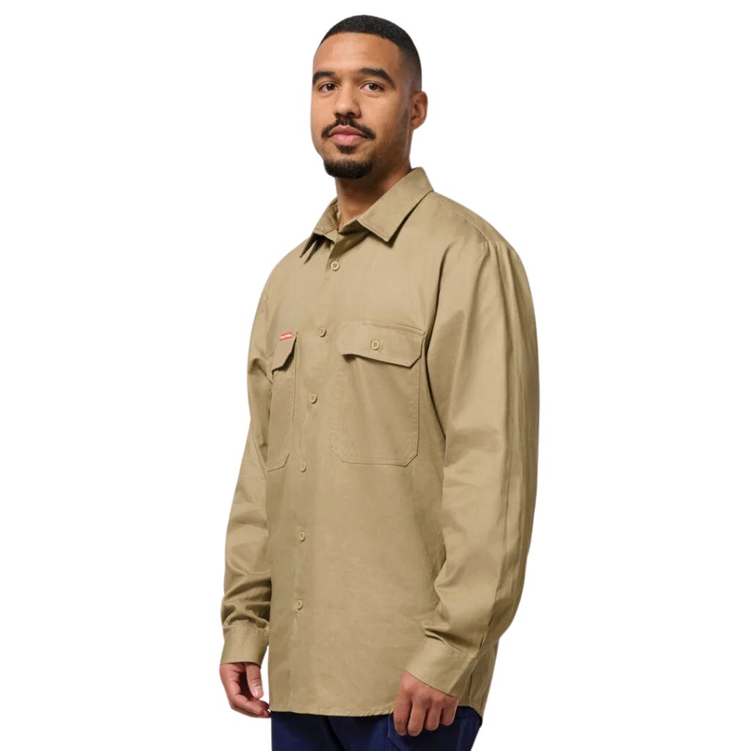 Cotton Drill Work Shirt - Long Sleeve