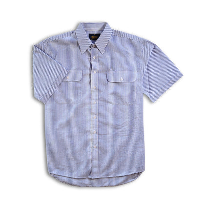 Double Pocket Seersucker Short Sleeve Shirt S25