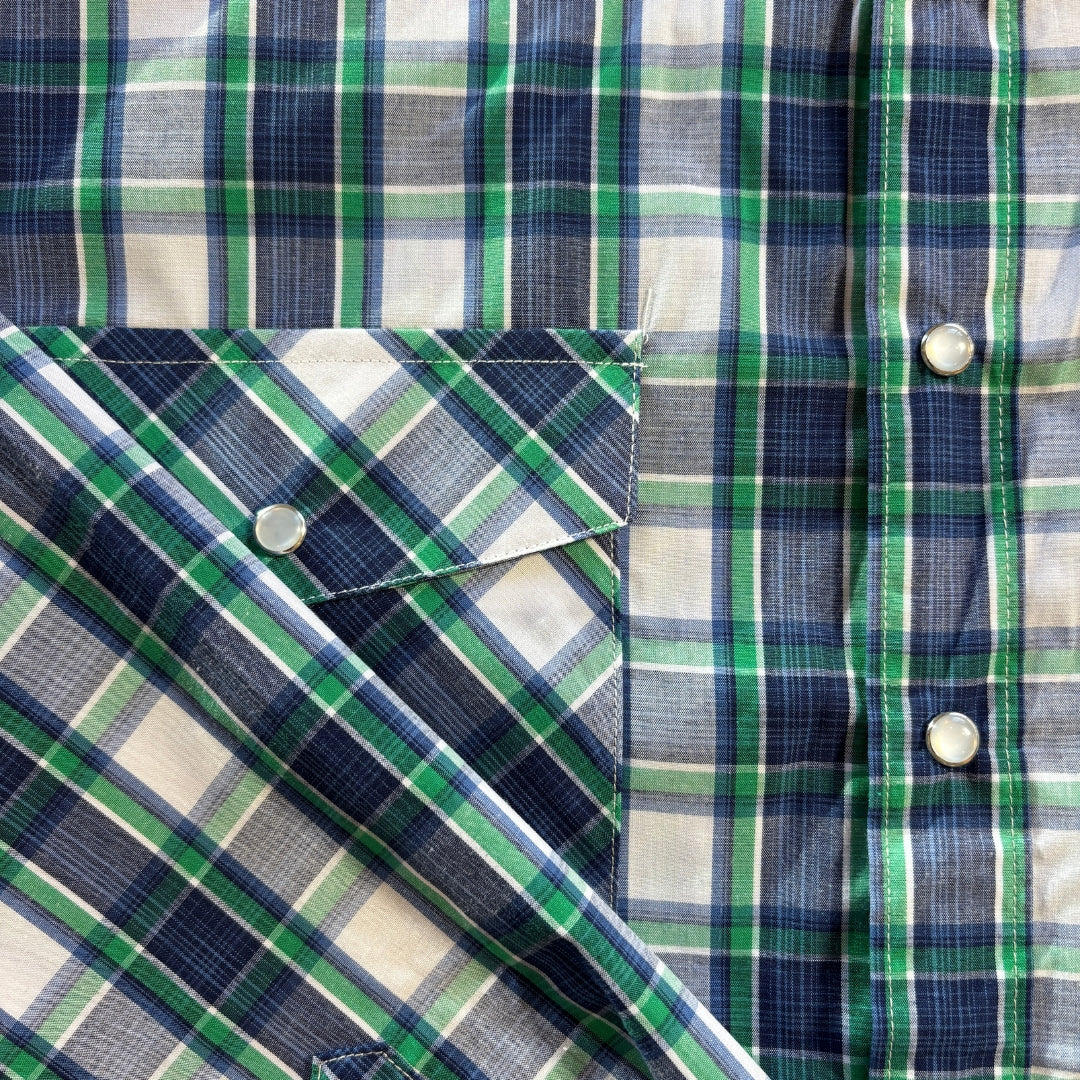 Double Pocket Western Check Long Sleeve Shirt