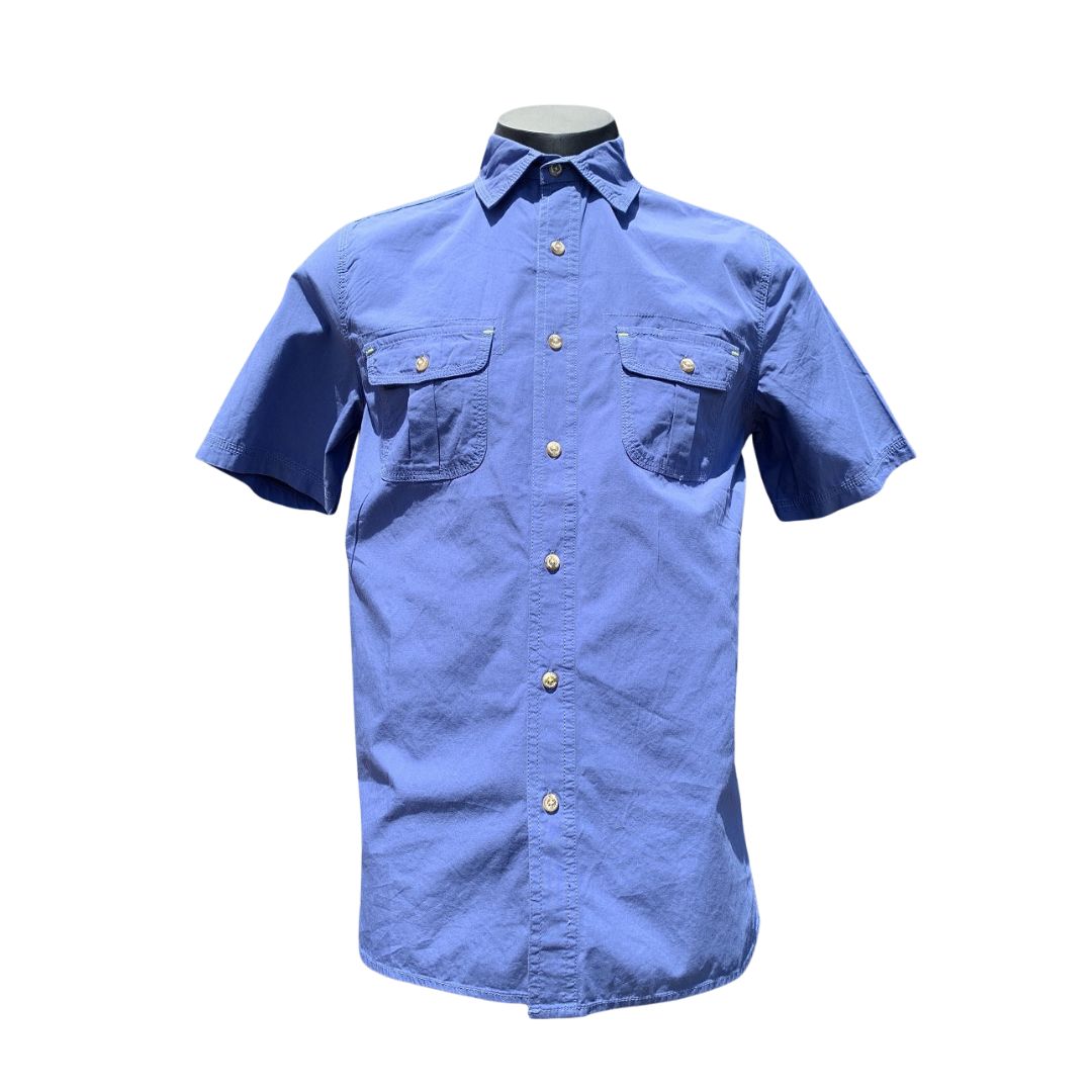 Dundee Shirt - Short Sleeve 3XL Denim Mens Shirt by Bamboo Textiles | The Bloke Shop