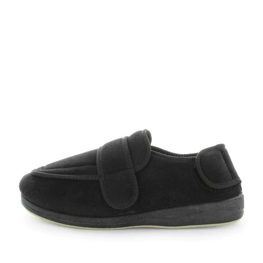 Edison Full Open Out Slipper 10 Black Mens Footwear by Panda | The Bloke Shop