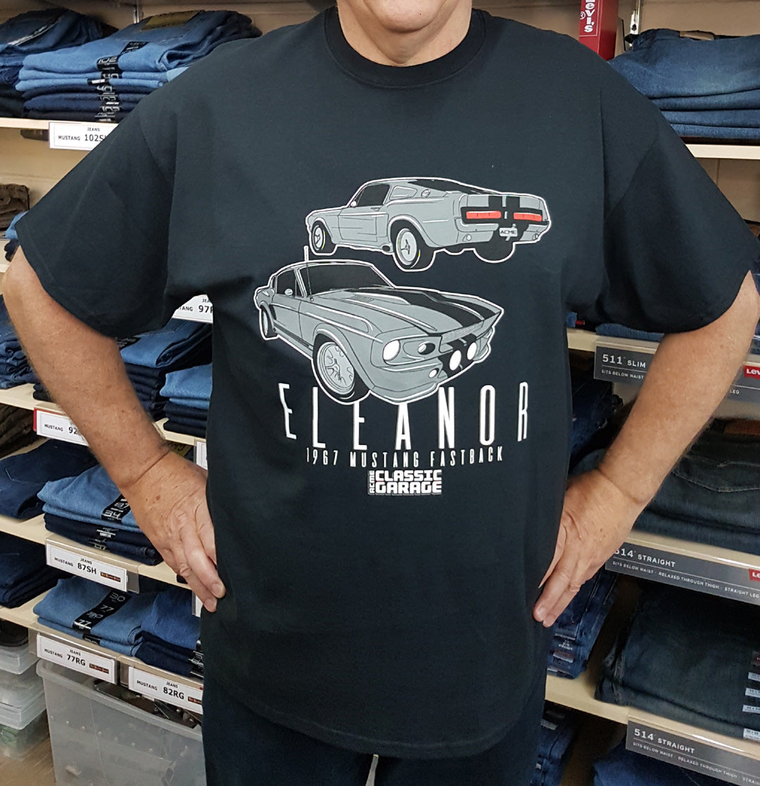 Eleanor 1967 Mustang T-Shirt M Black Mens Tshirt by Acme | The Bloke Shop