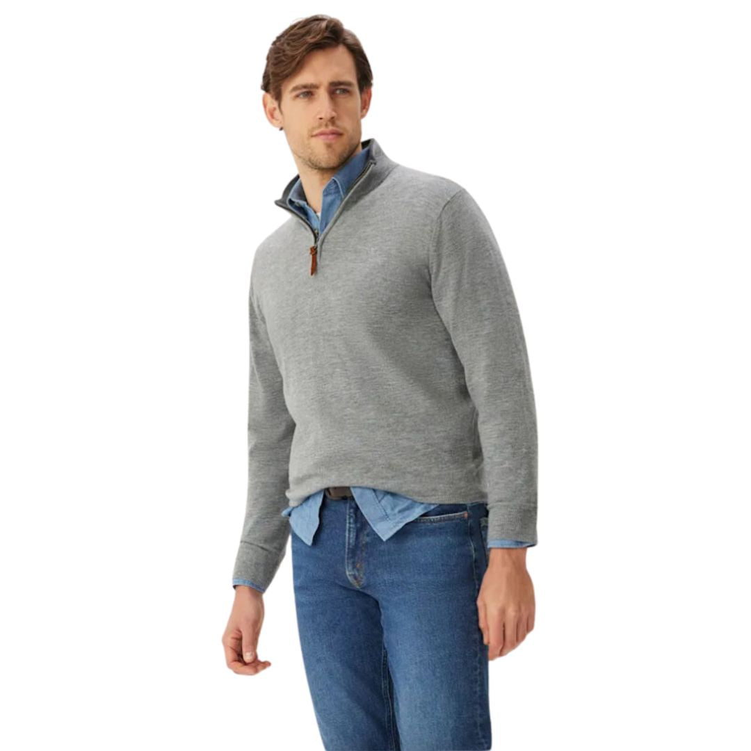 Ernest Sweater S24 - Pale Grey Pale Grey Knit by RM Williams | The Bloke Shop