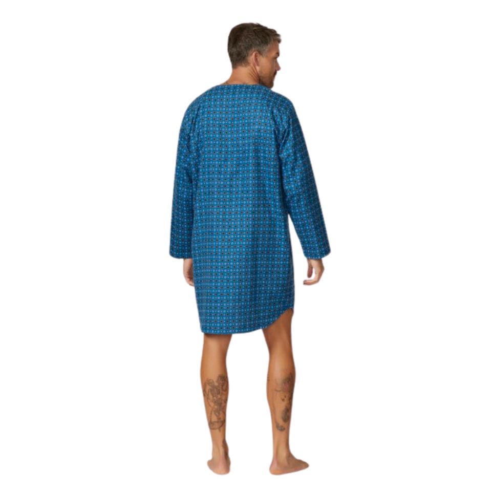 Flanellette Night Shirt Blues Assorted Mens Sleepwear by Contare | The Bloke Shop