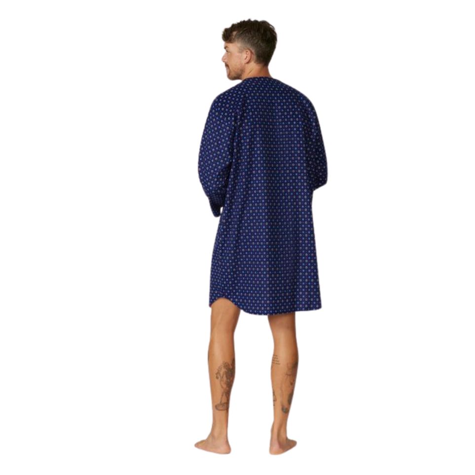 Flanellette Night Shirt Blues Assorted Mens Sleepwear by Contare | The Bloke Shop