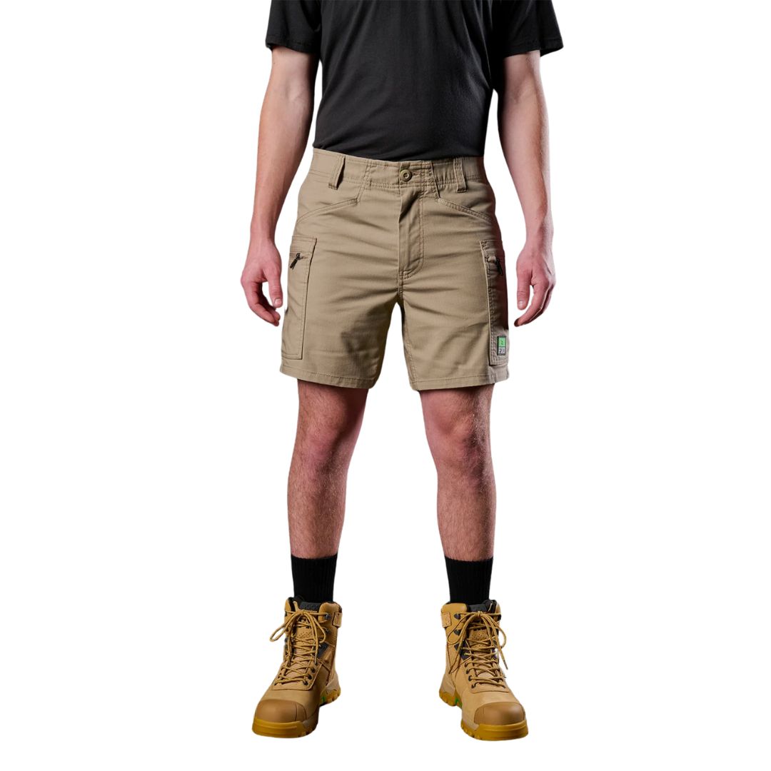 FXD WS-6™ Lightweight Ripstop Cargo Short 102R Khaki Work Short by FXD Workwear | The Bloke Shop