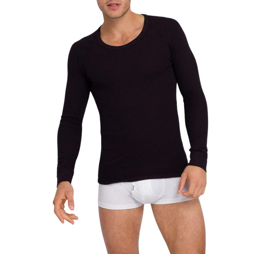 Holeproof Aircel Thermal Long Sleeve T-Shirt L Black Mens Underwear by Holeproof | The Bloke Shop